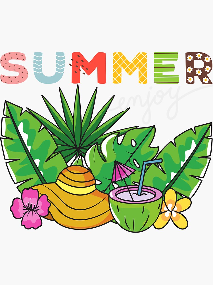 summer-enjoy-sticker-for-sale-by-marunstudio-redbubble