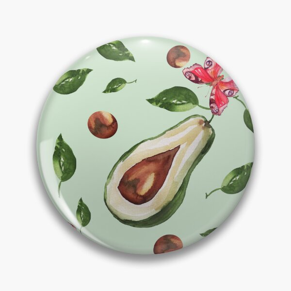 Item preview, Watercolor Green Avocado and Butterflies designed and sold by silviaol.