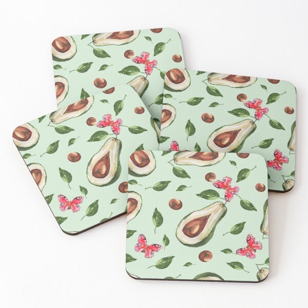 Item preview, Watercolor Green Avocado and Butterflies designed and sold by silviaol.