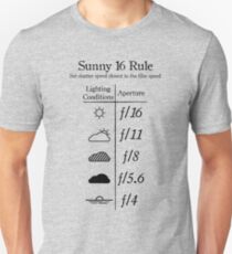 Sunny 16 Rule - Black Unisex T-Shirt