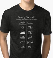 Sunny 16 Rule - White Tri-blend T-Shirt