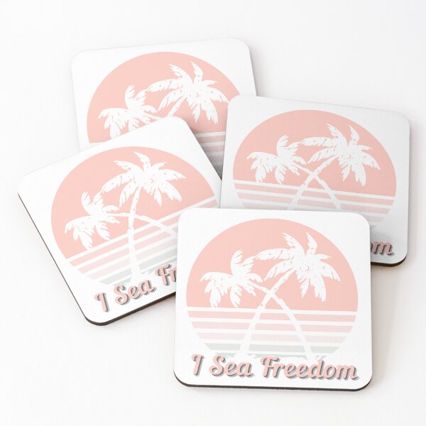 Item preview, Vintage Tropical Sunset, I Sea Freedom, Ready To Explore, Seize The Summer designed and sold by Sun Sand & Sea Art.