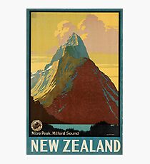 Lámina fotográfica Cartel vintage - Nueva Zelanda