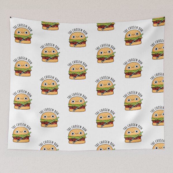 Item preview, The Chosen Bun Funny Food Warrior Bun Pun designed and sold by punnybone.