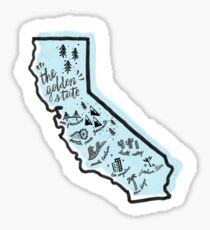Pegatina Handdrawn California Golden State Design