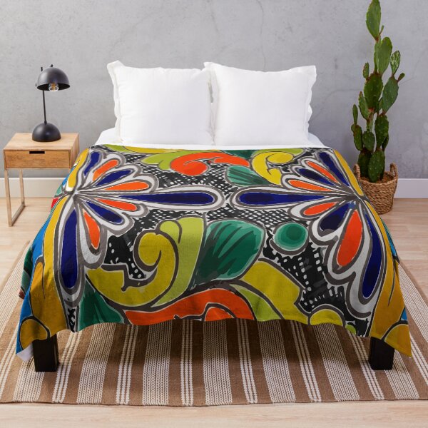 Item preview, Flowers Talavera tile mexican interior design modern boho chic designed and sold by T-Mex.