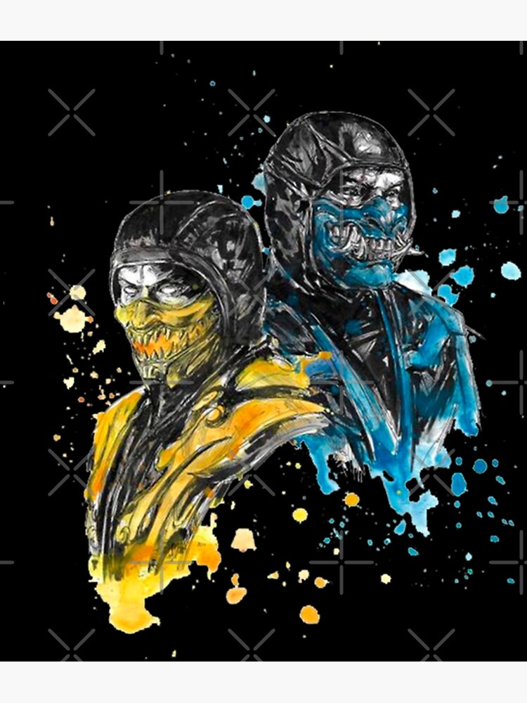 Mortal Kombat Ninjas Poster Original Art - Scorpion Sub-Zero Reptile Smoke  NEW