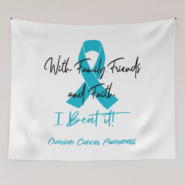 Item preview, Ovarian Cancer Warrior - With Family, Friends, and Faith - I BEAT IT! designed and sold by Robbsyn.