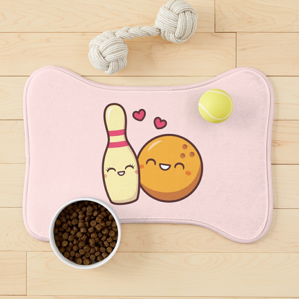 Cute Lovestruck Bowling Pin and Ball Pin for Sale by rustydoodle