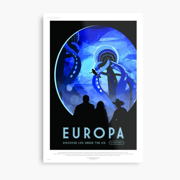 Europa - NASA/JPL Travel Poster Metal Print