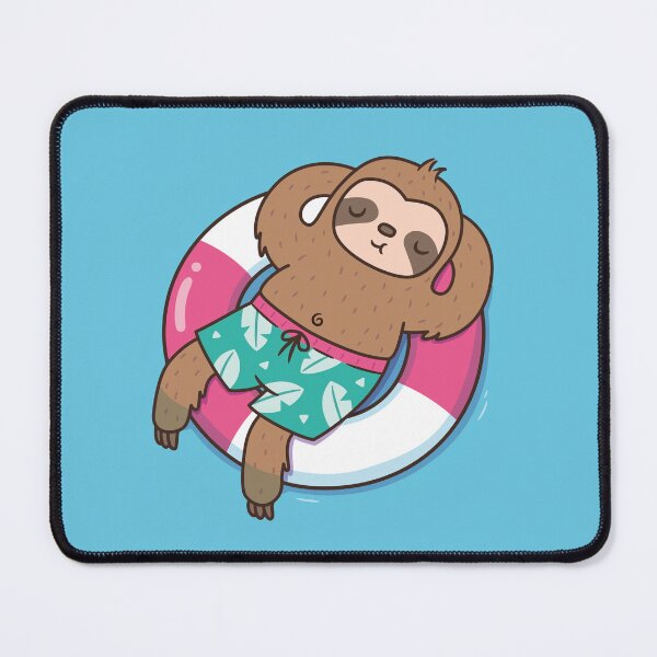 Item preview, Cute Sloth Sleeping on Pool Float designed and sold by rustydoodle.