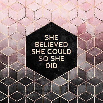 Artwork thumbnail, She Believed She Could - Pink Grey by Elisabeth Fredriksson