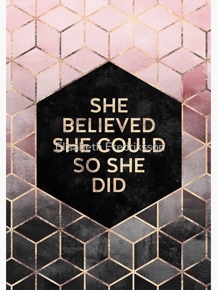 Thumbnail 3 of 3, Journal, She Believed She Could - Pink Grey designed and sold by foto-ella.