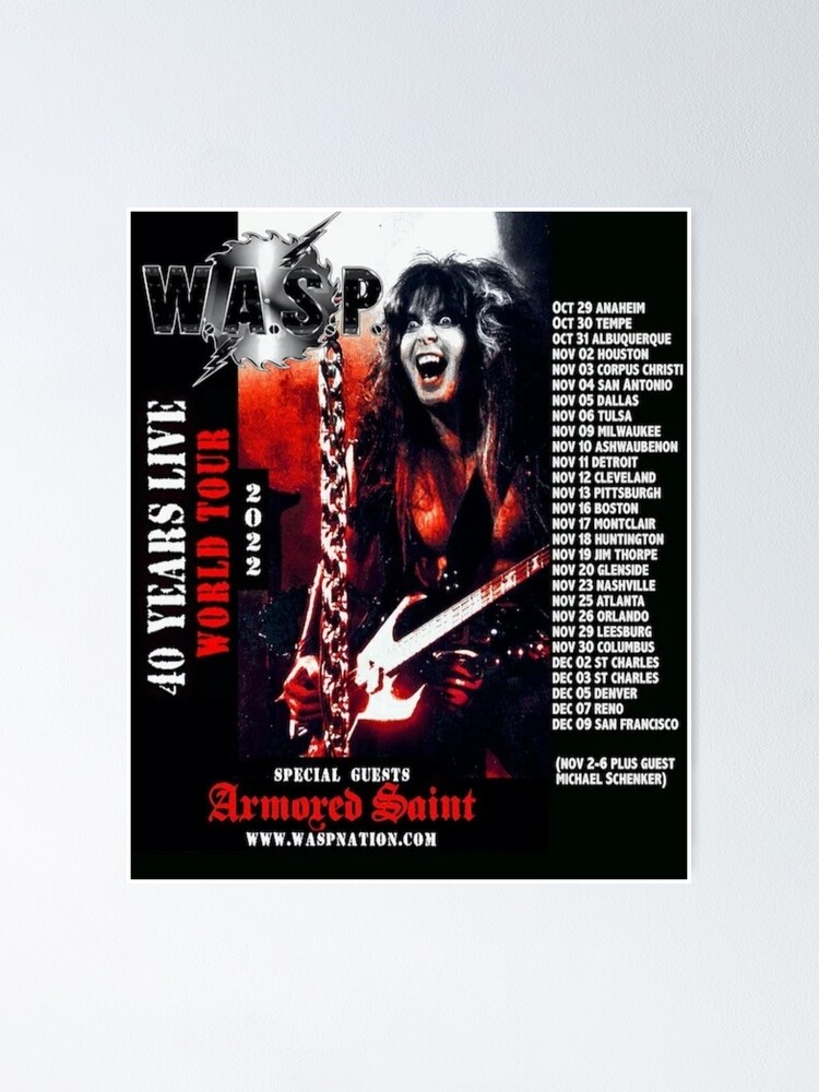 "wasp tour aus 2022 2023" Poster for Sale by AlvinMHinkle Redbubble