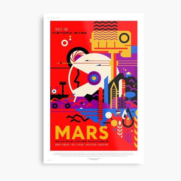 Mars - NASA/JPL Travel Poster Metal Print