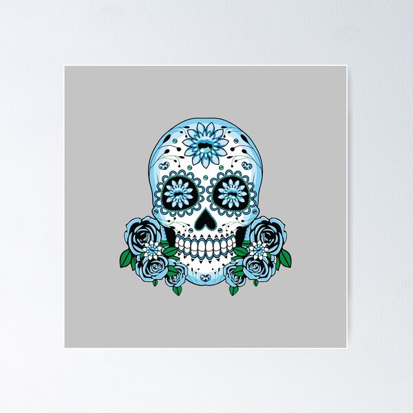 Item preview, Halloween White Floral Skull  designed and sold by PodiShawna.