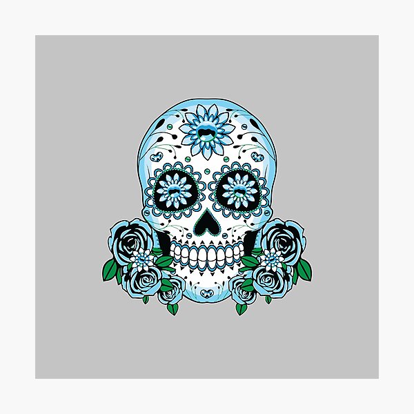 Item preview, Halloween White Floral Skull  designed and sold by PodiShawna.