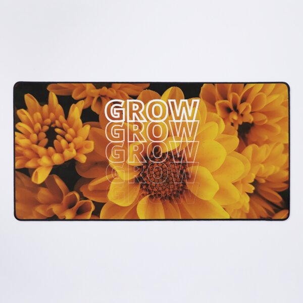 Item preview, GROW (above) - Golden Yellow Flowers, Self Growth, Floral Background designed and sold by AliceSLee.