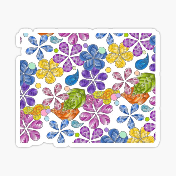 Colorful Happy Hippie Flower Power Retro Design Sticker For Sale By Alondra Redbubble 