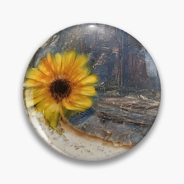 Item preview, Painted flower on a wood slice designed and sold by fizzribbit.