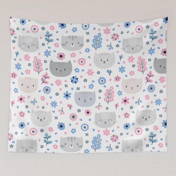 Item preview, Modelo inconsútil del gato del color del agua estética | Acuarela gato de patrones sin fisuras designed and sold by introvy.