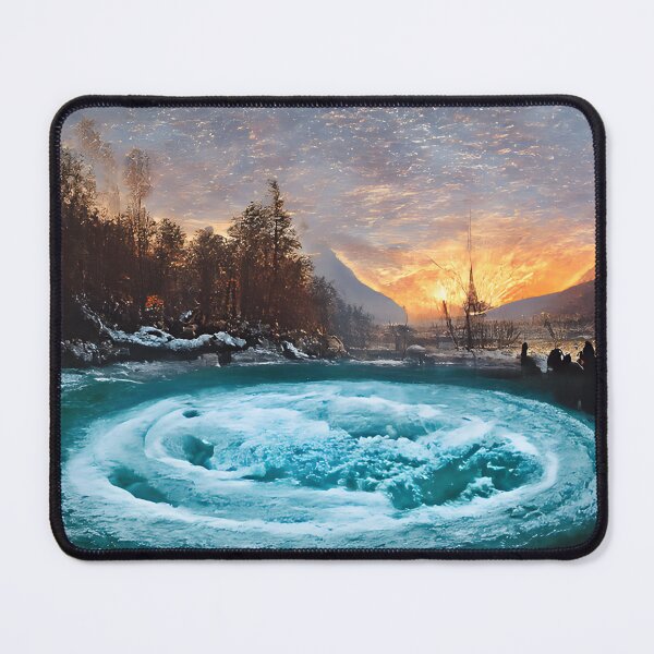 Item preview, Glowing icy winter whirlpool at sunset designed and sold by fizzribbit.