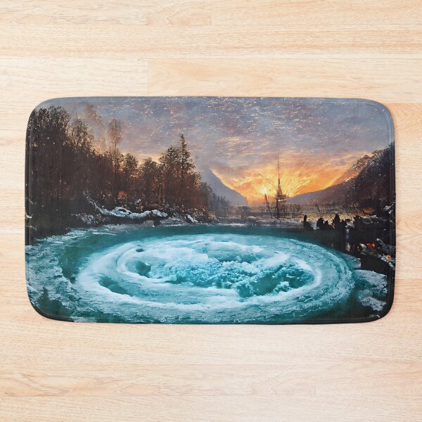 Item preview, Glowing icy winter whirlpool at sunset  designed and sold by fizzribbit.