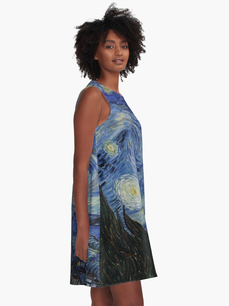 Alternate view of The Starry Night by Vincent van Gogh A-Line Dress