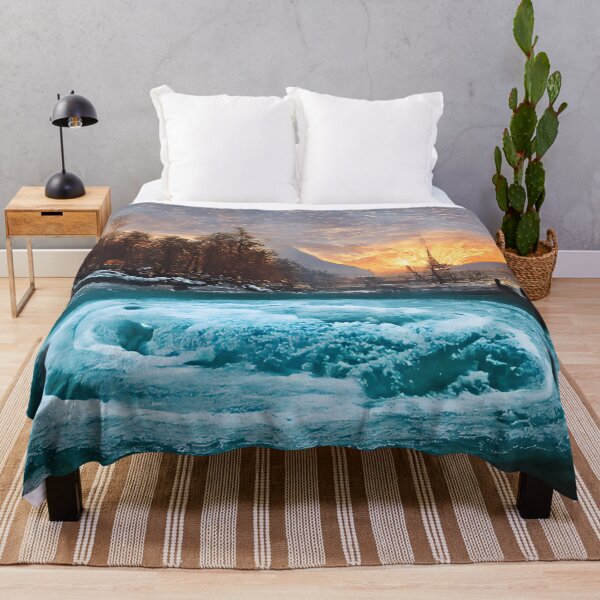 Item preview, Glowing icy winter whirlpool at sunset designed and sold by fizzribbit.