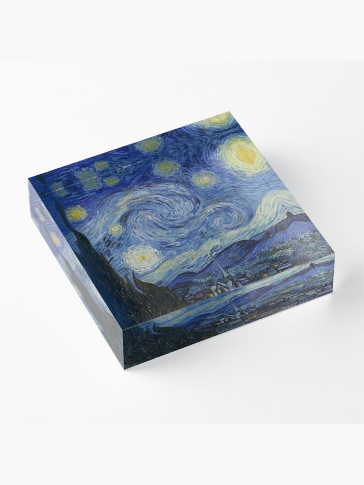 Alternate view of The Starry Night by Vincent van Gogh Acrylic Block