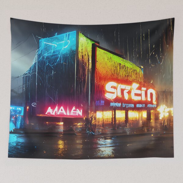 Artikelvorschau, Neonladen im Regen entworfen und verkauft von fizzribbit.