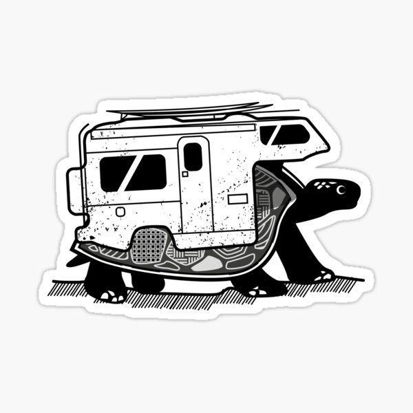 Vanlife turtle adventurer camper art  Sticker