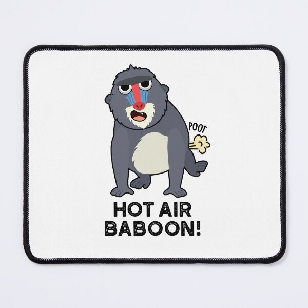 Item preview, Hot Air Baboon Funny Farting Monkey Puns  designed and sold by punnybone.