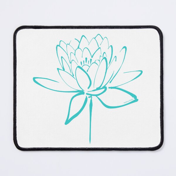 Item preview, Lotus Blossom Calligraphy Cyan designed and sold by Makanahele.