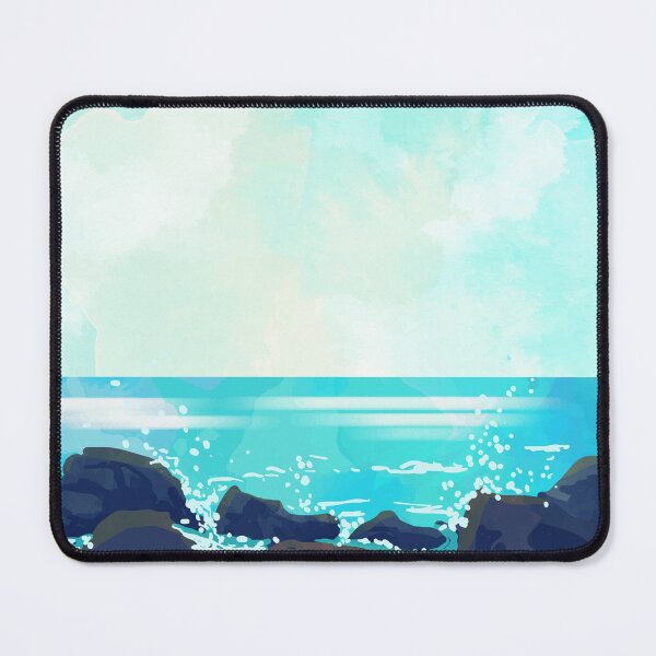 Item preview, Watercolor rocky shoreline designed and sold by Makanahele.