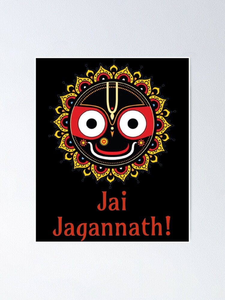 Wooden Jagannath on Hardboard - Wall Hanging