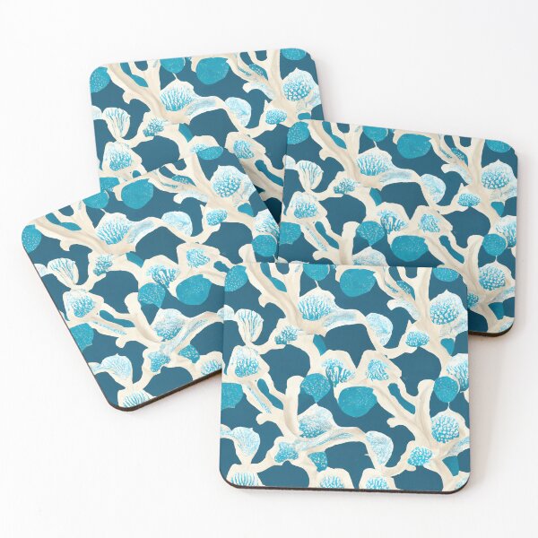 Item preview, Abstract Blue Coral Reef Ocean Floor | Coastal Style Repeating Pattern designed and sold by TMBTM.