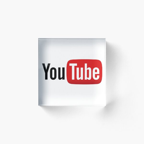 youtube logo black Acrylic Block