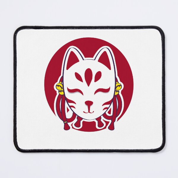 Item preview, Cute kitsune mask with red circle designed and sold by PauRicart.