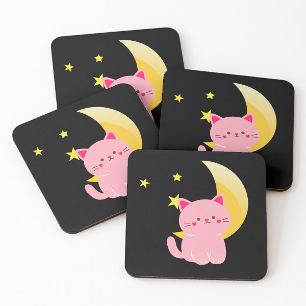 Item preview, Sweet Cute Kitty Under the Moon designed and sold by axilliaart.
