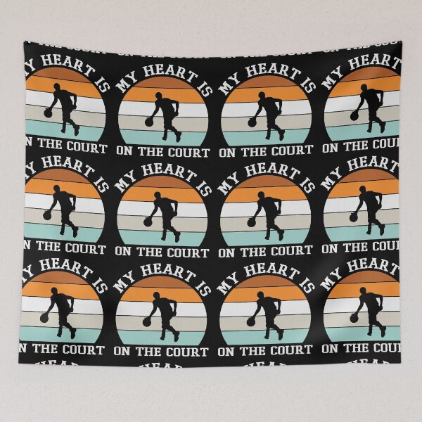 Item preview, My Heart Is On The Court Basketball Is My Favorite Season Basket Ball Player Classic Gift Premium Apparel Funny Holiday Xmas designed and sold by DesignByHeartUK.