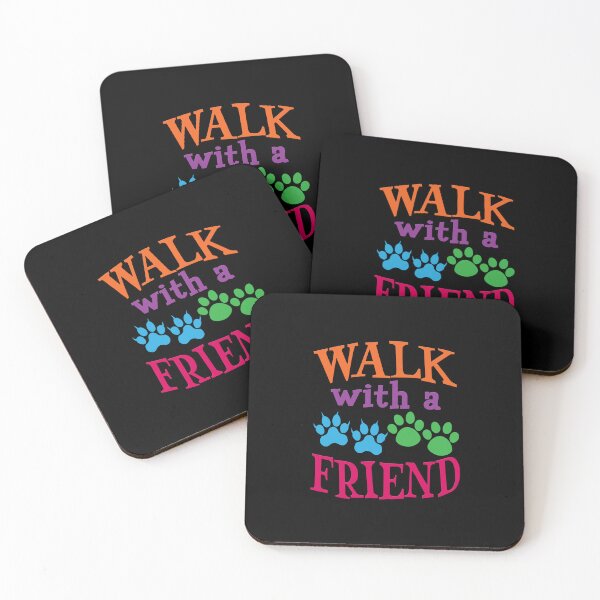 Artikelvorschau, 'Walk With A Friend' (Black) entworfen und verkauft von The Button Gal.