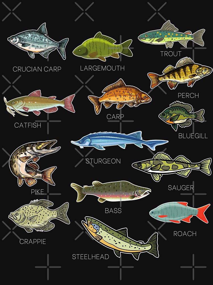 Types Of Freshwater Fish Species Fishing Essential T-Shirt for Sale by  hadkhanong