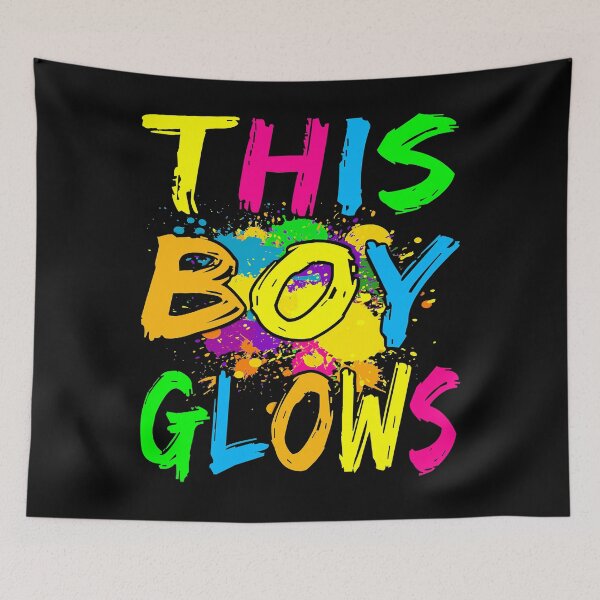 Item preview, This Boy Glows Retro 80's Party designed and sold by nwaja-art.