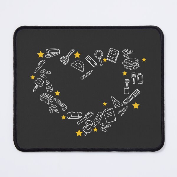 Item preview, Back To School Stationary Heart Line art _ BLACK  designed and sold by bunniesmee.