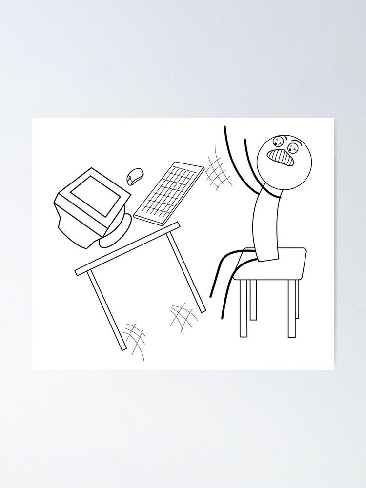 Table Flip Angry Rage Quit Desk flip Mad Angry Meme guy | Sticker