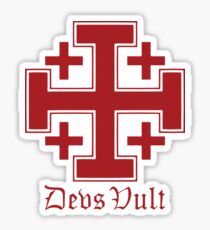 Deus Vult Cross (red) Sticker