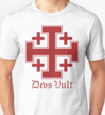Deus Vult Cross (red) Unisex T-Shirt