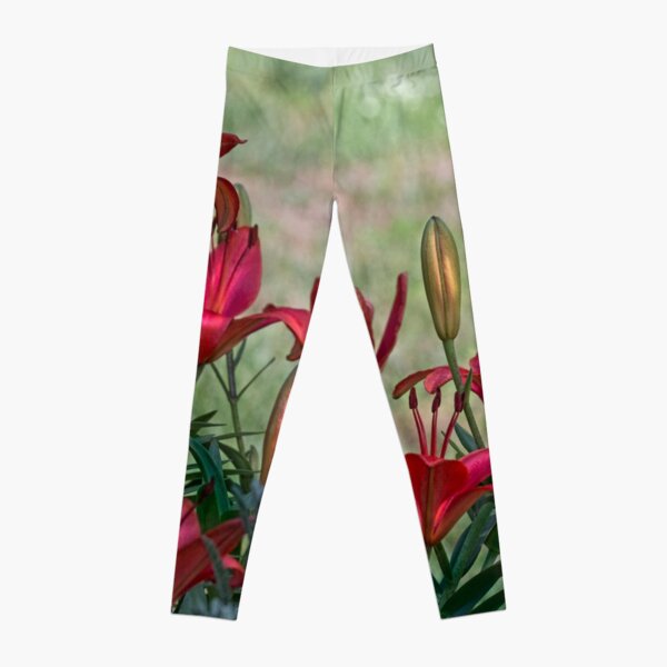 Glowing Floral Leggings, Printed Leggings, Floral Leggings