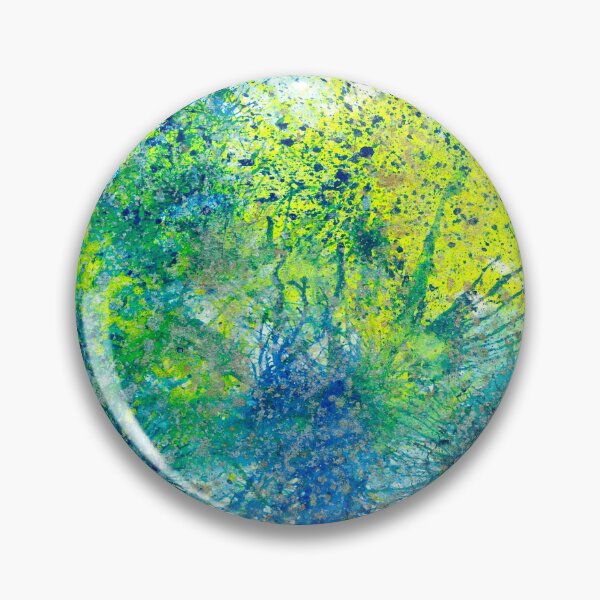 Item preview, Our Earth Is Always Breathing #532 New Age 5D Original Hand-painted Abstract Painting Detail 1 In Teal Blue Green Yellow Inspired By Spring Summer Nature Moss Funga Flora Plants Under The Sea World designed and sold by Rainbow Artist Orlando L.
